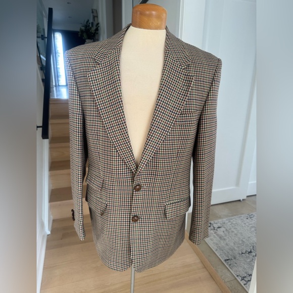 Massimo Pascali Other - Vintage Massimo Pascali Pure New Wool Houndstooth Checkered Blazer L